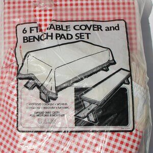 Vintage Picnic Table Cloth with Bench Pads